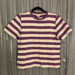 purple/white stripped tee